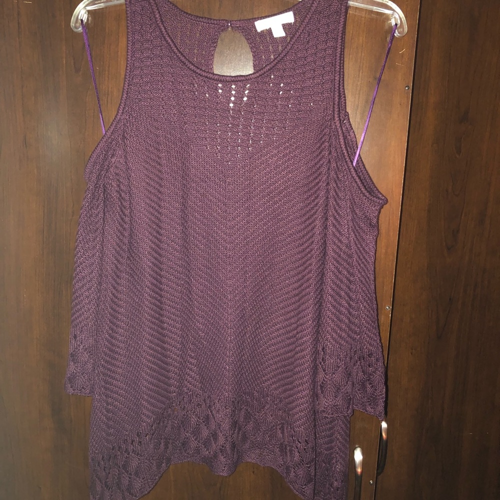 Lauren Conrad Cold Shoulder Sweater - Wine - Picture 5 of 9